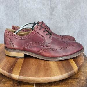 La Milano Patina Collection Oxford Shoes Mens 13 Burgundy Leather Wingtip Brogue